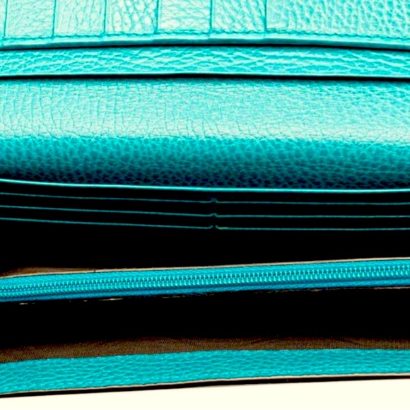 Gucci Dollar Calfskin Interlocking G Deep Cobalt Continental Wallet Authentic - Picture 5 of 7